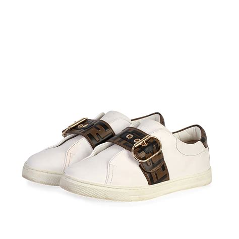 Fendi white leather sneakers